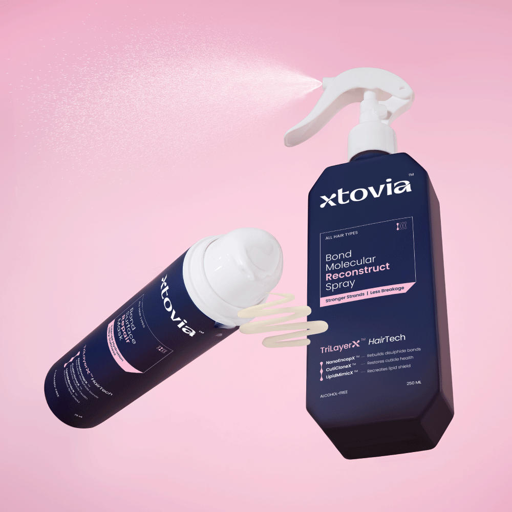 Xtovia Bond Molecular Reconstruct Spray and Bond Surface Repair Mask bottles 