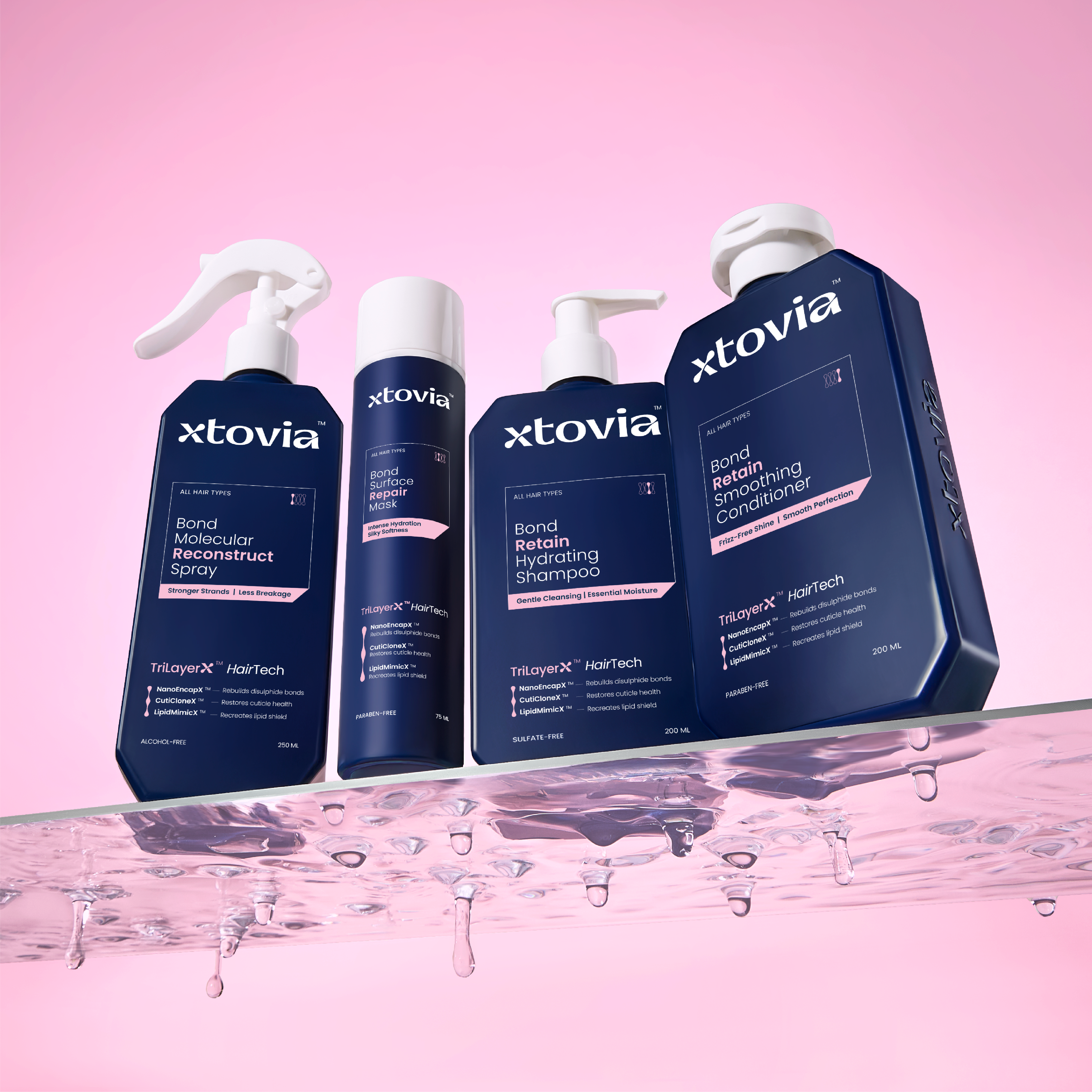 Xtovia The Ultimate Hair Revival Kit - Bond Repair Range | Spray, Mask, Shampoo and Conditioner